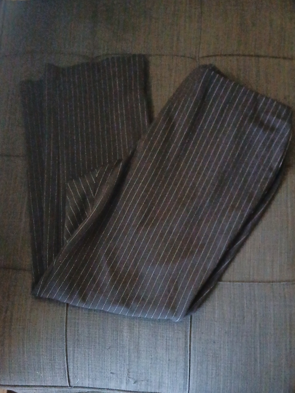Lane Bryant Black Pinstripe Boot-Cut Trousers